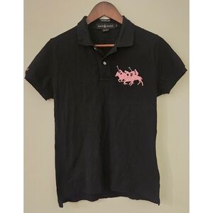 VTG RARE Ralph Lauren Pink Pony Breast Cancer Slim Fit Polo Sz L Fit like M